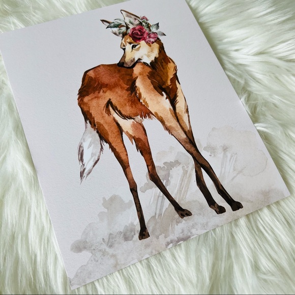 Maned Wolf Watercolor Illustration Wall Art Print Poster Unframed - Picture 16 of 17